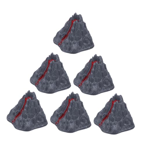 minkissy 6 Stück Teiliges Modell aus Robustem Kunststoff Realistische Lava Figuren für Mikrolandschaft Sandkasten Aquarium Deko und Lernzwecke Langlebig von minkissy