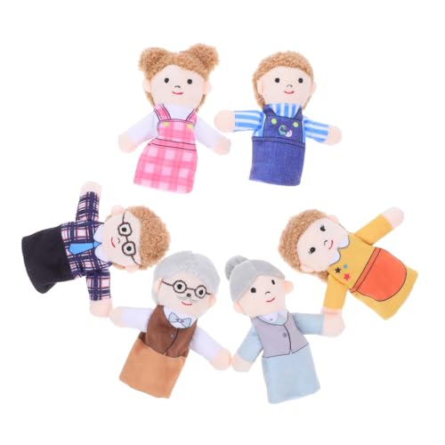 minkissy 6 Stück Teiliges Plüsch Fingerpuppen Familienfiguren für Storytelling Weiche Handpuppen für Kleinkinder Kreatives Rollenspiel Fördert Fantasie und Eltern Junge Mädchen Interaktion von minkissy