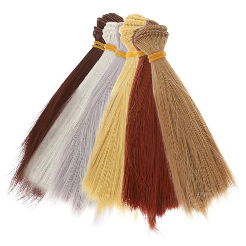 minkissy 6 Stück Teiliges Puppenhaar Gerade Perücken Hitzebeständig Realistisch Zarte Fasern für Puppendekoration Flexibel Schneidbar minkissy 6 Stück Teiliges Puppenhaar Gerade Perücken Hitzebeständig Realistisch Zarte Fasern für Puppendekoration Flexibel Schneidbar von minkissy