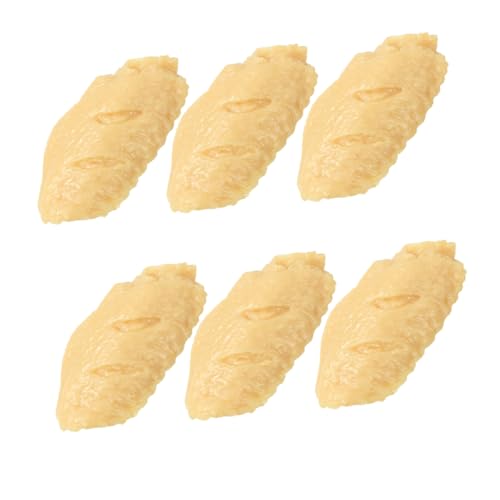 minkissy 6 Stück Teiliges Realistische Hähnchenflügel Deko aus Langlebigem Lebensecht Gestaltete Fake Chicken Wings für Küche Fotografie Party und Wohnraumdekoration von minkissy