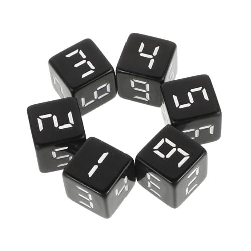 minkissy 6 Stück Teiliges Set Schwarze Zahlenwürfel aus Resin für Brettspiele Präzise und Zuverlässige Würfel mit Zahlenmuster Vielseitig für Party und Spielaktivitäten von minkissy