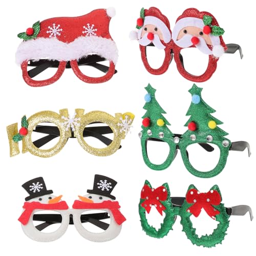 minkissy 6 Stück Teiliges Weihnachtsbrillen Partybrillen Xmas Fotorequisiten mit Schneemann Rentier Weihnachtsbaum Weihnachtsmann Designs Leichte Wiederverwendbare Partybrillen für minkissy 6 Stück Teiliges Weihnachtsbrillen Partybrillen Xmas Fotorequisiten mit Schneemann Rentier Weihnachtsbaum Weihnachtsmann Designs Leichte Wiederverwendbare Partybrillen für von minkissy