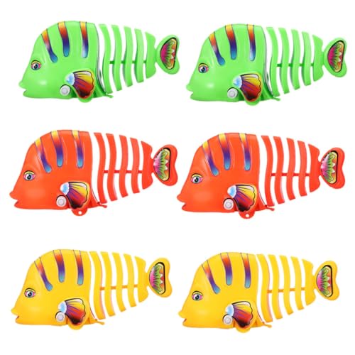 minkissy 6 Stück Teiliges Wind Up Badefisch Bunte Kunststoff Wackelfische mit Aufziehmechanismus Lustiges Badespielzeug und Desktop Deko Sicher und Leicht für Kinderspaß und Motorische von minkissy