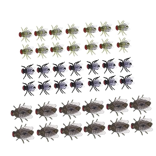 minkissy 60 Stück Halloween Kunstinsekten Täuschende Fliegen Ameisen für Streiche für Halloween Aprilscherze und Partys von minkissy