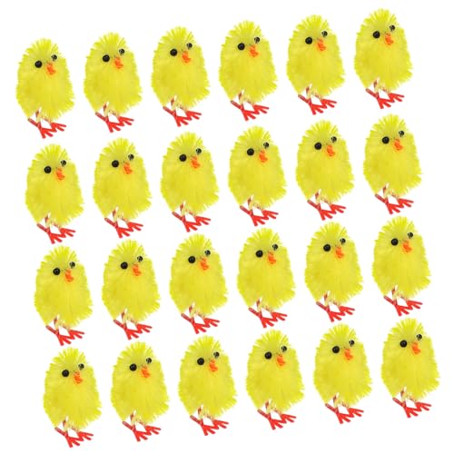 minkissy 60 Stück Mini Ostern Küken Dekoration Niedliche Große Lebendige Hühnerfiguren für Tisch und Dekoration für Osterfeiern und Feste von minkissy
