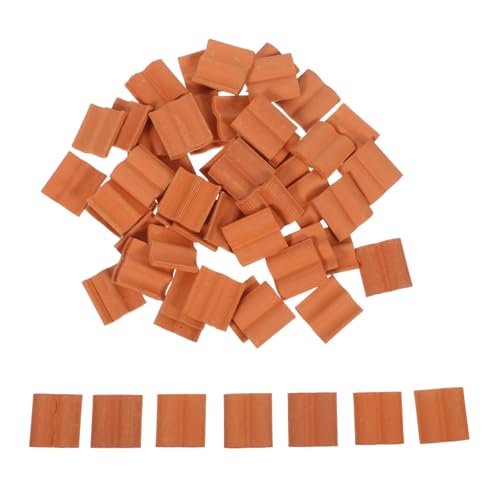 minkissy 60 Stück Miniatur Dachziegel für Modellbau Realistische Micro Landscape Dachplatten DIY Bastelset für Puppenhaus und Sandtisch Kreative Handarbeit Platzsparende von minkissy