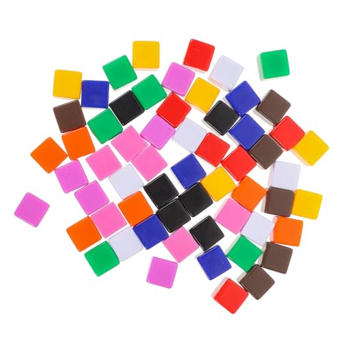 minkissy 60 Stück Teiliges Acryl Würfel Blanko Würfel für Brettspiele DIY Basteln Lernen Farblich Gemischt Glatte Oberfläche für Kreative Gestaltung und Vielseitige Nutzung von minkissy