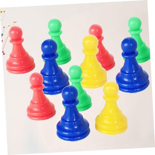 minkissy 64 Stück Teiliges Schachfiguren aus Kunststoff Bunte Farben Ersatz Schachfiguren für Schachbrett Farbenfrohes Brettspiel Zubehör für Anfänger von minkissy