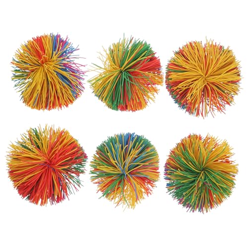 minkissy 6Stücke Bunte Silikon Bälle Flauschige Sensorische Fidget Spielzeuge für Stressabbau und Motorische Fähigkeiten Zufällige Farben von minkissy