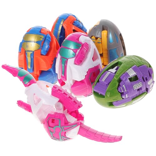 minkissy 6 Stück Dinosaurier Spielzeug Verwandlungs Dinosaurier Ei Lernspielzeug für Kinder Tragbar und Vielseitig für Partys und Schreibtischdekoration von minkissy