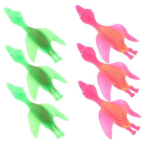 minkissy 6Stücke Teiliges Dinosaurier Fingerkatapult Dehnbares Dinosaurierschleuder für Drinnen und Draußen Fördert Spaß und Entspannung von minkissy