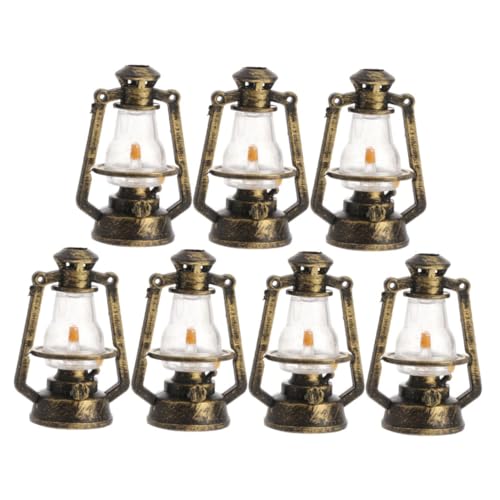 minkissy 7 Stück Retro Kerosinlampen für Mikro Landschaften Deko Elemente für Puppenhäuser und Terrarien Möbelverzierung von minkissy