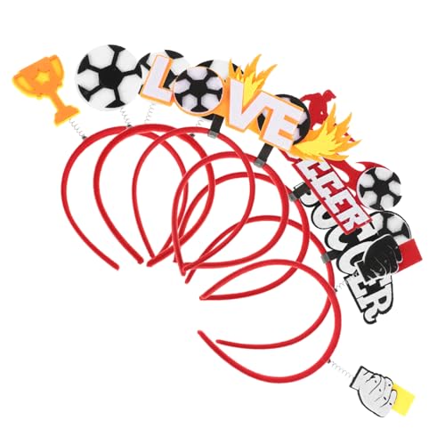 minkissy 7 Stück Teiliges Fußball Haarband Set Handgefertigt Bequem und Rutschfest Kreative Sport Stirnbänder mit Fußball Motiven als Party und Fotorequisiten für Fußballfans und von minkissy
