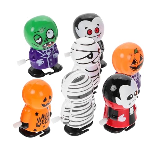 minkissy 7 Stück Teiliges Halloween Wind Up aus Robustem Lustige Aufziehfiguren Wie Zombie Skelett und Kürbis Einfache Bedienung durch Aufziehen Party Mitgebsel und Dekoration für von minkissy