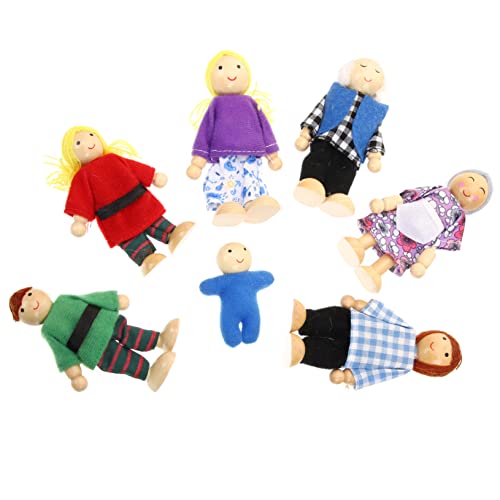 minkissy 7 Stück Teiliges Holzpuppen Familien Rollenspielset für Flexible Figuren für Imaginative Aktivitäten für Zuhause und Kindergarten minkissy 7 Stück Teiliges Holzpuppen Familien Rollenspielset für Flexible Figuren für Imaginative Aktivitäten für Zuhause und Kindergarten von minkissy