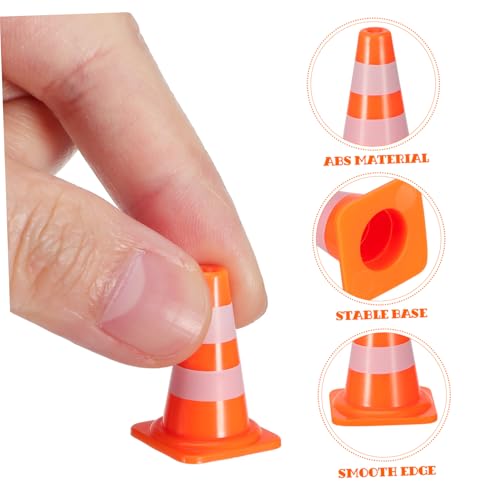 minkissy 7 Stück Teiliges Verkehrsleitkegel Spielset für Miniatur Pylonen Leuchtendem Orange Robustes Straßenkegel für Kindergarten Rollenspiel und Verkehrszeichennachbildung von minkissy