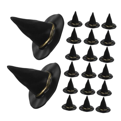 minkissy 72 Stück Schwarze Hexenhüte aus Kunststoff Miniatur Hexenhut Deko für Halloween Party DIY Bastelzubehör und Puppenhaus Dekoration Langlebig und Farbecht von minkissy