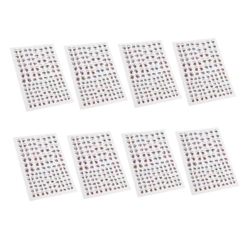 minkissy 8 Blatt Selbstklebende Papieraugen für Tonpuppen Bastelzubehör für Kreative Projekte von minkissy