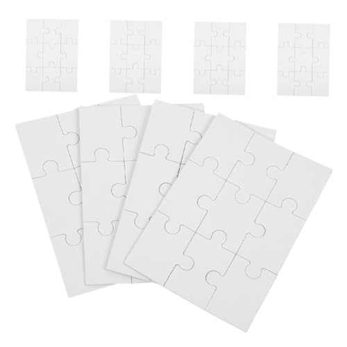 minkissy 8 Blatt Teiliges Blanko Holzpuzzle Sublimationsrohlinge für Wärmeübertragung DIY Puzzlespaß für Erwachsene Kreative Gestaltungsmöglichkeiten von minkissy