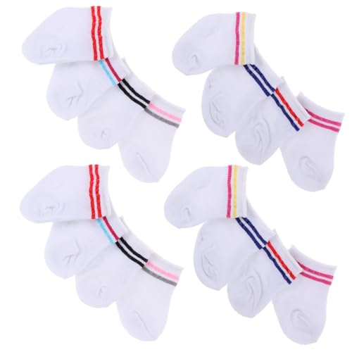 minkissy 8 Paare Puppensocken für Mädchenpuppe Gestreifte Socken Vielseitiges Puppenzubehör zum Ankleiden Bunte Baumwollsocken für DIY Babypuppen Outfits von minkissy