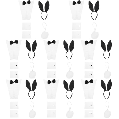 minkissy 8 Sätze Kaninchen Stirnband Set Dessous-sets Für Damen Hasenmädchen Tuch Abschlussball Fräulein von minkissy