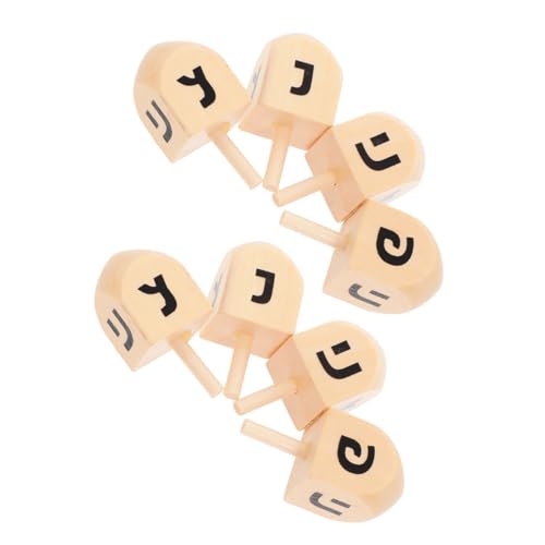 minkissy 8 Stück Holz Spinning Tops Handgefertigte Spielzeuge für Familienfeiern und Schulveranstaltungen von minkissy