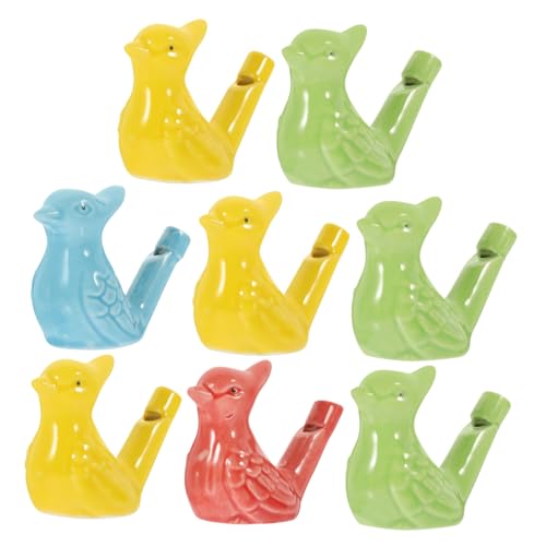 minkissy 8 Stück Keramische Wasser Pfeifen Bunte Vogel Trillerpfeifen für Sicheres und Kreatives für Musik und Aufmerksamkeit für Geburtstagsfeiern und Weihnachten von minkissy