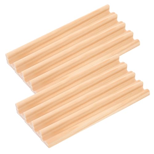minkissy 8 Stück Teiliges Holz Domino Ständer mit Buchstaben Display Halter Glatte Kanten Aufbewahren und Sortieren von Dominosteinen DIY Bastelholz für Spiele und Kreative Dekoration von minkissy