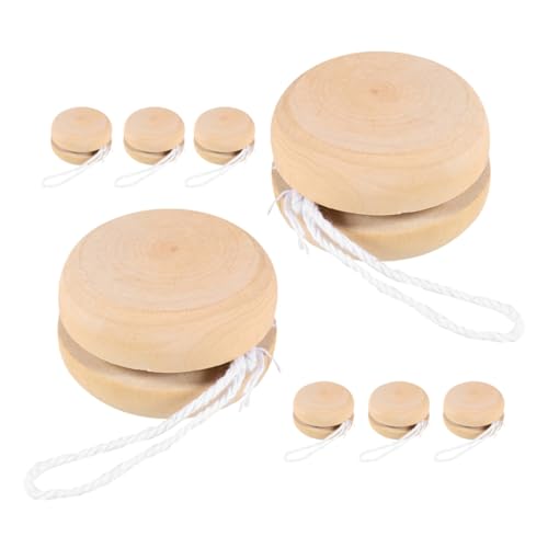 minkissy 8 Stück Teiliges Holz Graffiti Yo Yo Bälle DIY Malen für Kreative Bastelprojekte Sicheres und Umweltfreundliches Zubehör für Zuhause und Feste von minkissy