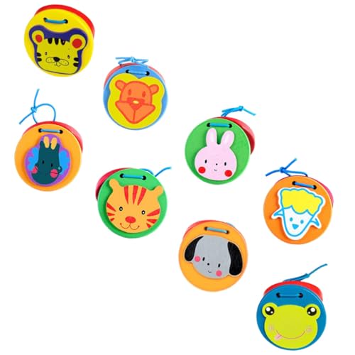 minkissy 8 Stück Teiliges Holz Kastagnetten Ab Jahre Bunte Tier Motive Musikalisches Lernspielzeug für Kleinkinder Fördert Kreativität und Hörsinn von minkissy