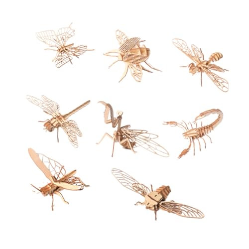 minkissy 8 Stück Teiliges Insektenpuzzle zum Bemalen Pädagogisches DIY modellspielzeug für Fördert Kreativität und Feinmotorik Ungiftiges Material Lernspielzeug für Jungen und Mädchen von minkissy