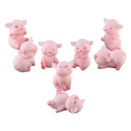 minkissy 8 Stück Teiliges Kleine Schweinchen Figuren aus Widerstandsfähigem Harz Niedliche Deko für Garten Blumentopf Micro Landschaft und Party Vielseitige Miniatur Schweine als und von minkissy