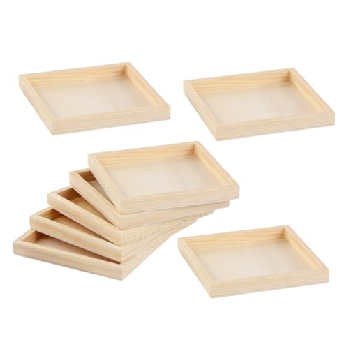 minkissy 8 Stück Teiliges Kleines Holztablett Unlackiertes Puzzle Tray aus Holz Tragbarer Organizer für Puzzles Stabile Holzkonstruktion Professionelle Ebenheit Fördert Räumliche von minkissy