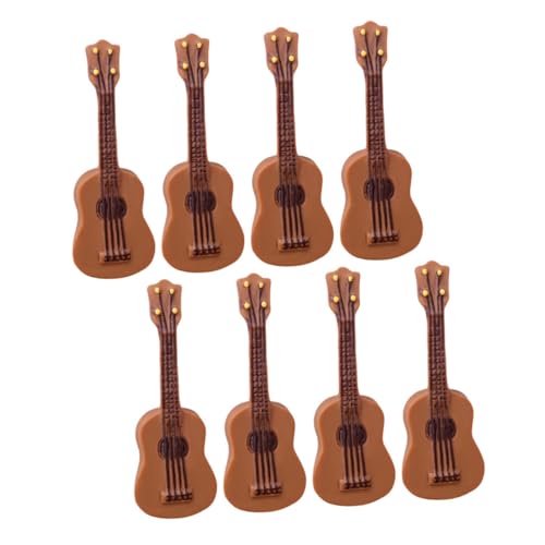 minkissy 8 Stück Teiliges Mini Gitarren Modell aus Resin Detailreiche Miniatur Musikinstrumente Puppenhaus Dekoration Langlebig Kompakt Realistische Mini Haus Accessoires von minkissy