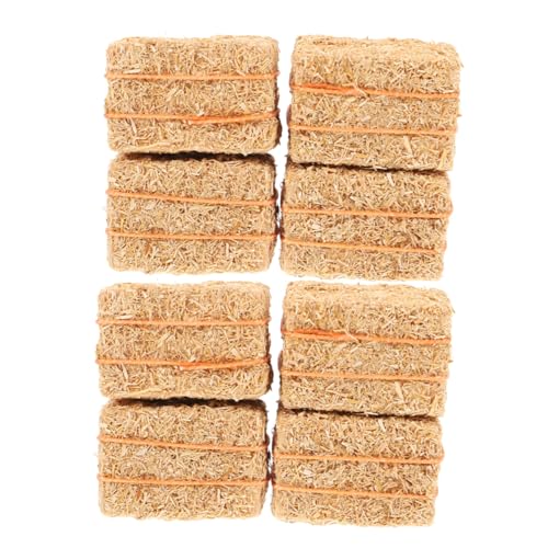 minkissy 8 Stück Teiliges Mini Heuballen Realistische Langlebige Strohbündel Dekoration für Puppenhaus Mikro Szenen DIY Bauernhof Zubehör Detailgetreu für Tisch und Garten Deko von minkissy