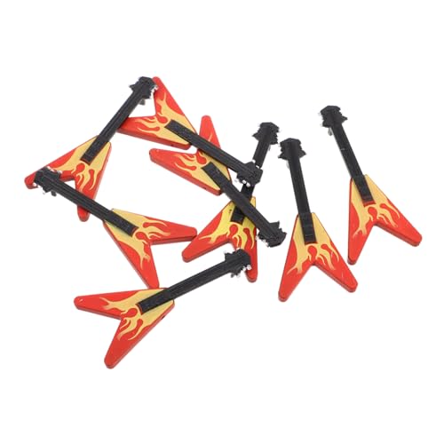 minkissy 8 Stück Teiliges Miniatur Gitarrenmodell Realistische Mini Gitarre Dekoration für Puppenhaus Detailgetreue Musikinstrument Nachbildung Geeignet als Kreative Wohn und Schreibtisch von minkissy