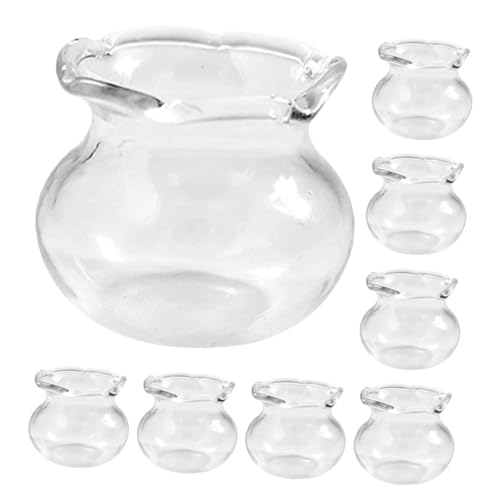 minkissy 8 Stück Teiliges Miniatur Glasfischglas Transparente Miniatur Fischschale aus Robustem Realistische Mini Aquarium Deko für Puppenhäuser DIY Mikro Szene Zubehör Vielseitige von minkissy