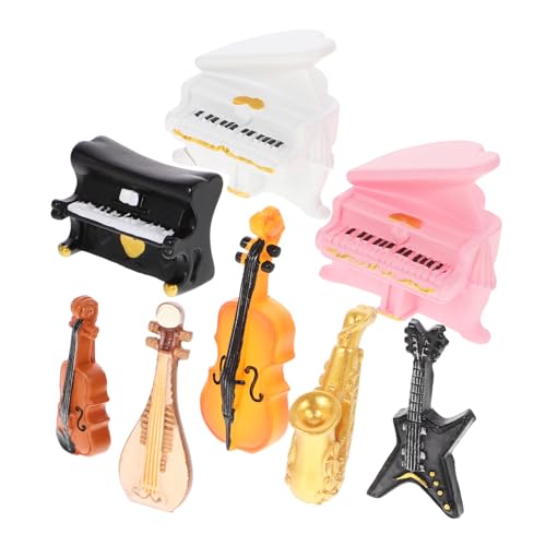 minkissy 8 Stück Teiliges Miniatur Musikinstrument Dekorative Miniatur Spielzeuge für Puppenhaus Filigrane Mini Hausdekoration Leichte Mikro Landschaftsaccessoires für Tisch und Foto von minkissy