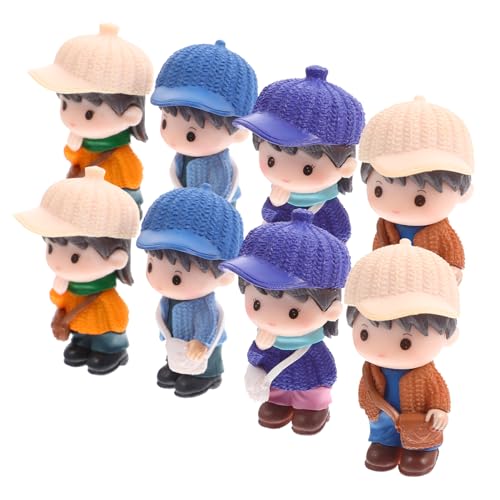 minkissy 8 Stück Teiliges PVC Figuren Jungen und Mädchen Dekoration für Kinderzimmer DIY Kuchendekor Süße Ornamente Langlebig und Detailreich Geschenkidee von minkissy