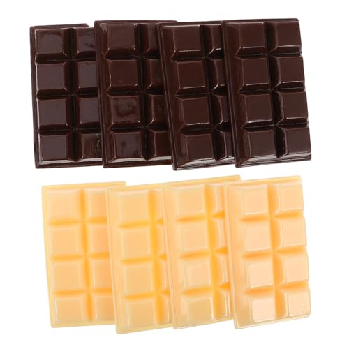minkissy 8 Stück Teiliges Resin Deko Künstliche Schokolade in Braun und Weiß Realistisch Gestaltetes Faux Dessert für Wohn und Gartendekoration Bruchfest und Leicht Täuschend Echte von minkissy