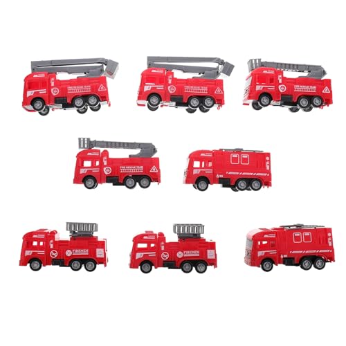 minkissy 8 Stück Teiliges Set Kreative Rückziehautos für Feuerwehrfahrzeuge Lernspielzeug für Jungen mit Einzigartigem Design für Hand Augen Koordination und Spielspaß von minkissy