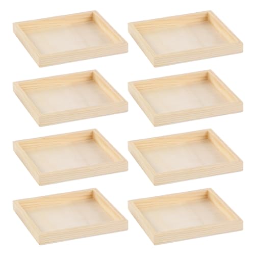minkissy 8 Stück Unlackierte Holzorganisatoren für Würfel Handwerksbedarf für Montessori Puzzle und Kreatives von minkissy