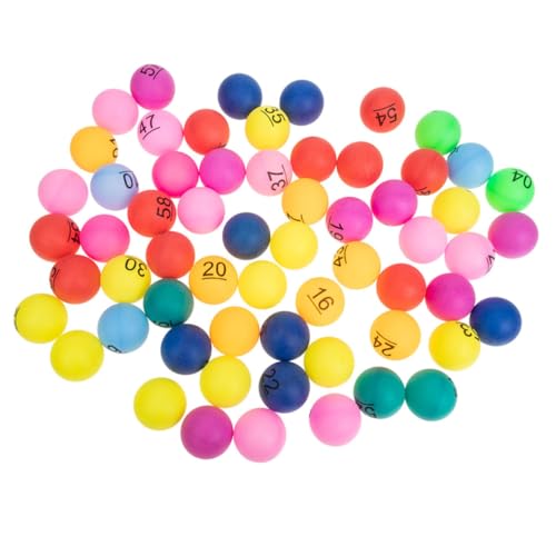 minkissy 80 Stück Teiliges Farbige Nummerierte Plastikkugeln für Tombola Bingo Raffle Spiele Party Zubehör Langlebig Leicht Tragbar für Interaktive Gruppenaktivitäten von minkissy