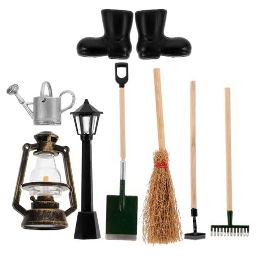 minkissy 8Stücke Schaufel Rechen Lampe Wasserkanne Besen und Stiefeln für Kreative Gartendekoration minkissy 8Stücke Schaufel Rechen Lampe Wasserkanne Besen und Stiefeln für Kreative Gartendekoration von minkissy
