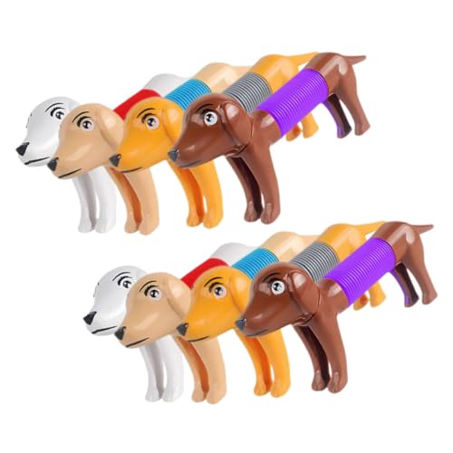 minkissy 8Stücke Teleskop Hundespielzeug Cartoon Röhrenspielzeug zur Stressbewältigung Interaktives Sensorisches Zugschnurspielzeug für Partys und von minkissy
