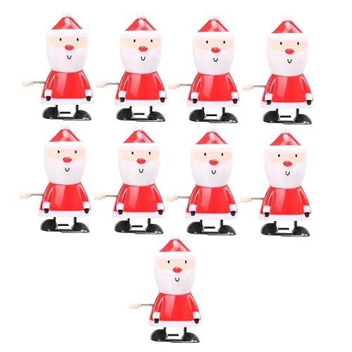 minkissy 9 Stück Teiliges Aufziehspielzeug Weihnachtsmann Wind Up Toy Kleine Xmas Goody Bag Filler Fördert Motorik und Interaktion von minkissy