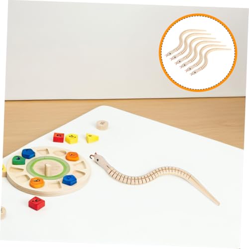 minkissy 9 Stück Teiliges Realistischer Biegsamer Holzschlangen aus Naturbelassenem Ungiftigem Holz Flexible Gelenkige Holzschlangen für Kindergeburtstage Kreative Bastelprojekte und von minkissy