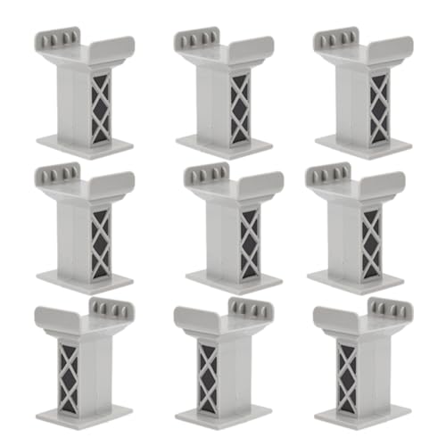 minkissy 9 Stück Teiliges Zugbrücken pfeiler Robustem Kunststoff Stabile Gleisstützen für Eisenbahnspielzeug Kreatives Zubehör für Modellbahn und Fantasievolles Rollenspiel von minkissy