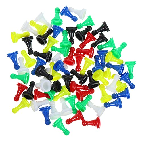 minkissy 96 Stück Teiliges Buntes Kunststoff Schachfiguren Ersatz Spielsteine für Brettspiele Hohl Farblich Sortiert und Familienspiel Zubehör Spielfiguren für Erwachsene Zufällige Farbe von minkissy
