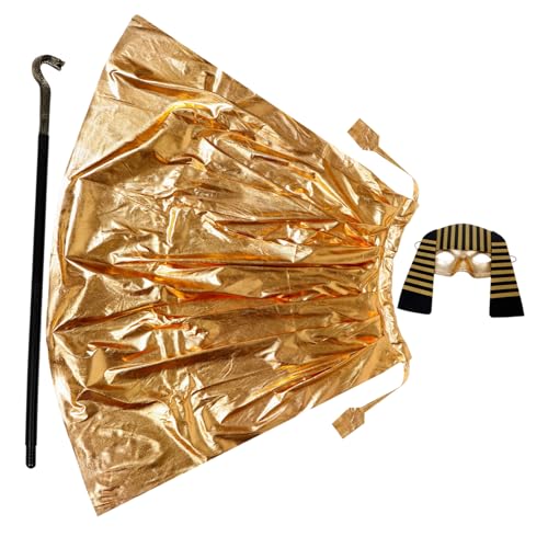 minkissy Ägyptisches Kinderkostüm Set mit Maske Umhang Kopfbedeckung und Königsstab Plastisches Halloween und Karneval Zubehör für Fasching Prank und Cosplay Komfortabel und Detailreich minkissy Ägyptisches Kinderkostüm Set mit Maske Umhang Kopfbedeckung und Königsstab Plastisches Halloween und Karneval Zubehör für Fasching Prank und Cosplay Komfortabel und Detailreich von minkissy